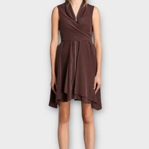 AllSaints All Saints Women’s Jayda Dress Size 0 100% Silk Maroon Feminine Dainty